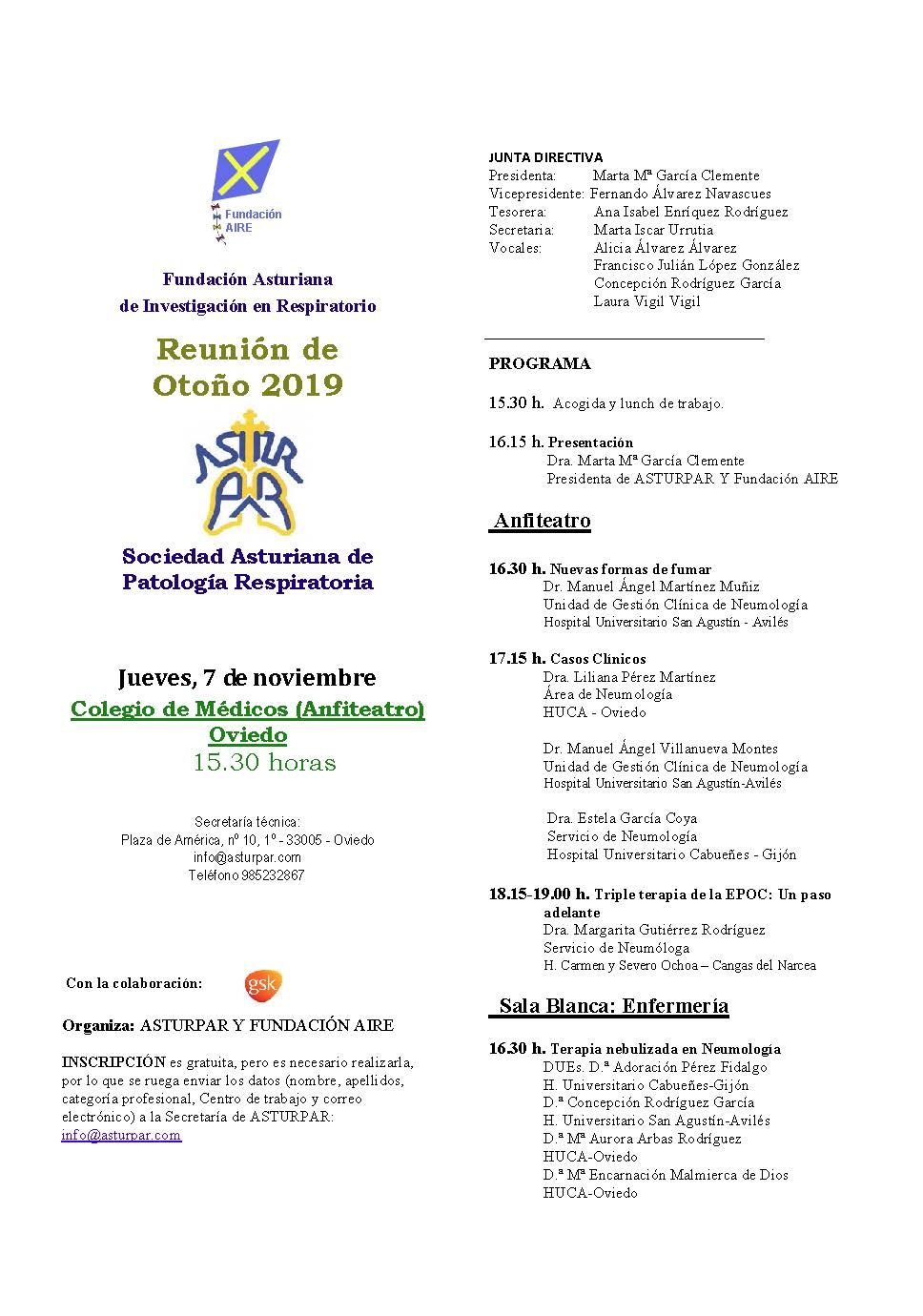 programa reunion de otono 2019