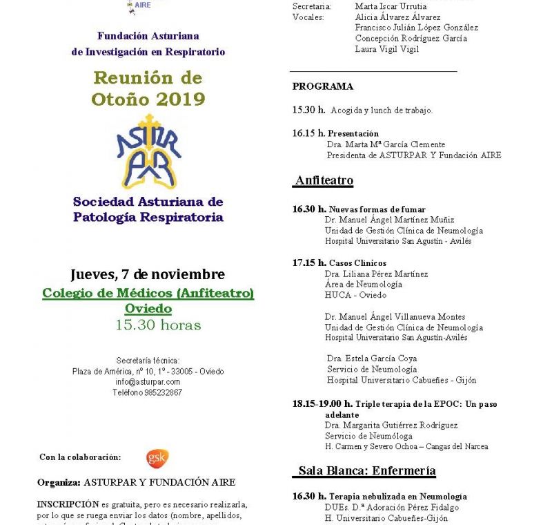 programa reunion de otono 2019